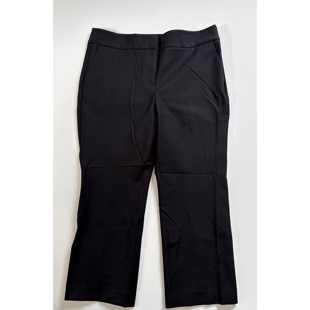 Talbots Womens Black Cotton Blend Stretch Ankle Pants Size 12 JO3069